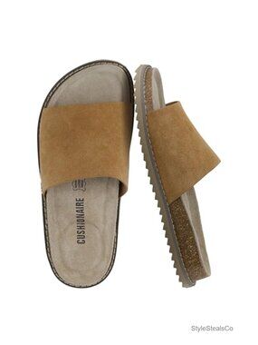 Suede Arch Support Slide Sandals for Women - Cushioned Comfort
